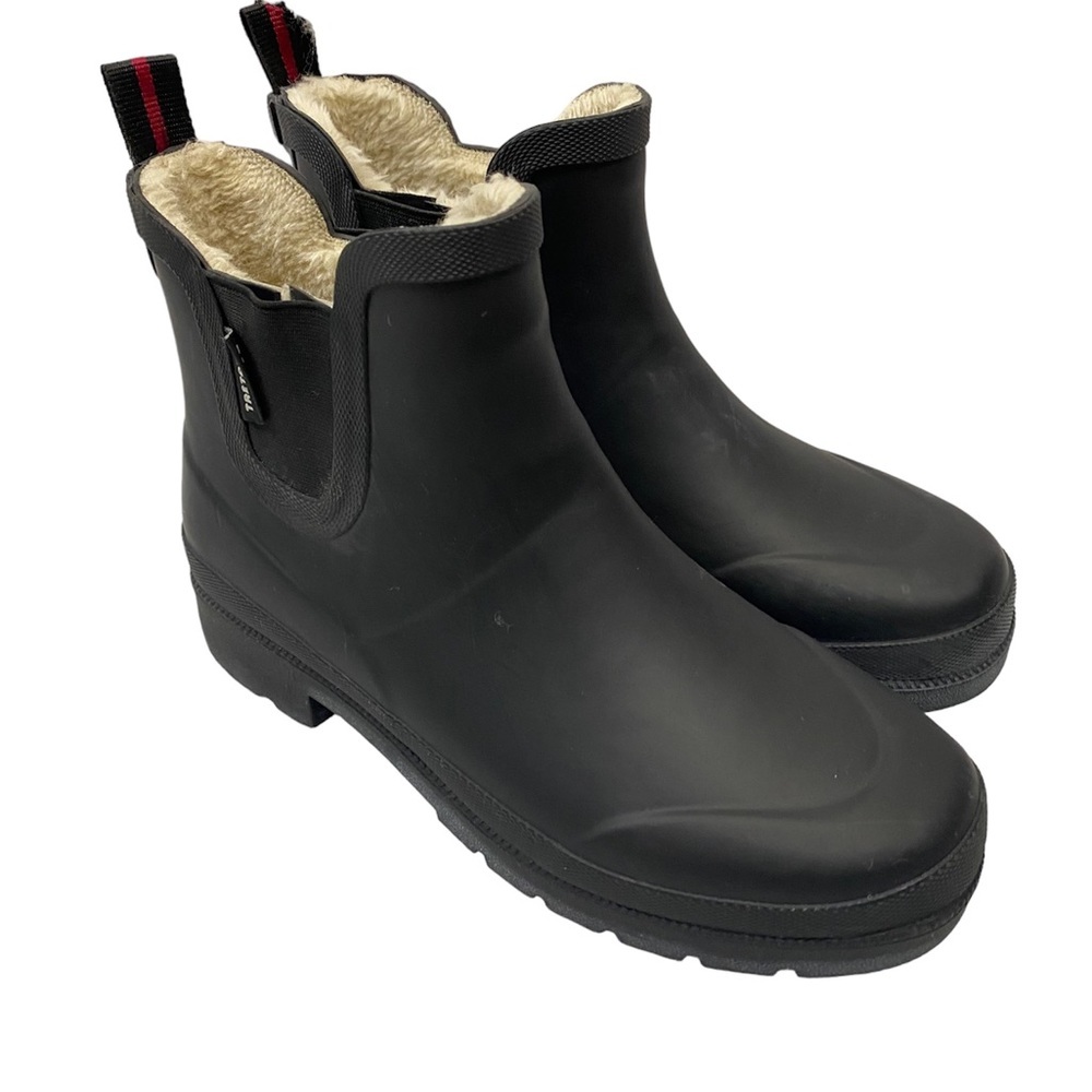 Tretorn Black Waterproof Faux Fur Sherpa Winter Ankle Rain Boots Women’s 7